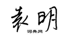 王正良袁明行書個性簽名怎么寫