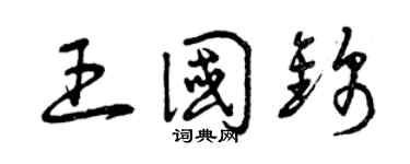 曾慶福王國錦草書個性簽名怎么寫