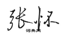駱恆光張懷行書個性簽名怎么寫
