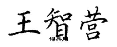 丁謙王智營楷書個性簽名怎么寫