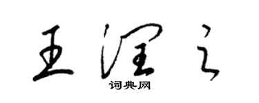 梁錦英王潤之草書個性簽名怎么寫