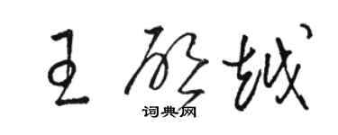 駱恆光王啟越草書個性簽名怎么寫