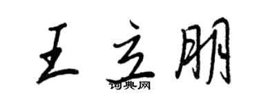 王正良王立朋行書個性簽名怎么寫