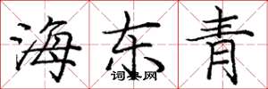 龐中華海東青楷書怎么寫