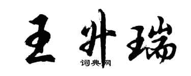 胡問遂王升瑞行書個性簽名怎么寫
