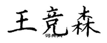 丁謙王競森楷書個性簽名怎么寫