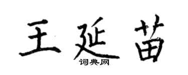 何伯昌王延苗楷書個性簽名怎么寫