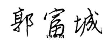 王正良郭富城行書個性簽名怎么寫