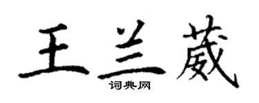 丁謙王蘭葳楷書個性簽名怎么寫