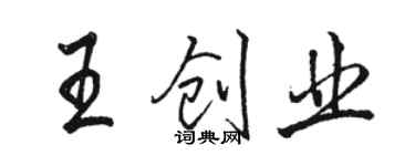 駱恆光王創業行書個性簽名怎么寫