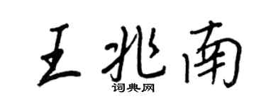 王正良王兆南行書個性簽名怎么寫
