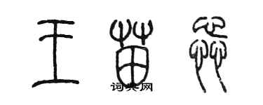 陳墨王苗蕊篆書個性簽名怎么寫