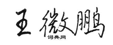 駱恆光王微鵬行書個性簽名怎么寫