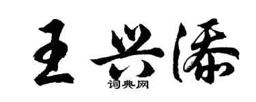 胡問遂王興添行書個性簽名怎么寫