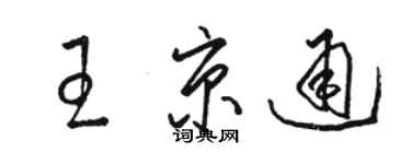 駱恆光王京通草書個性簽名怎么寫