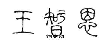 陳聲遠王智恩篆書個性簽名怎么寫