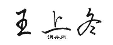 駱恆光王上冬行書個性簽名怎么寫