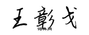 王正良王彰戈行書個性簽名怎么寫