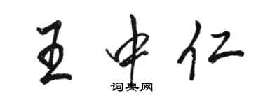 駱恆光王中仁行書個性簽名怎么寫