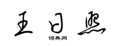 梁錦英王日照草書個性簽名怎么寫