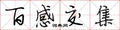 段相林百感交集行書怎么寫