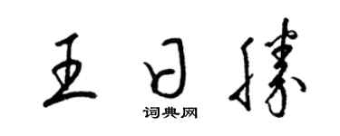 梁錦英王日勝草書個性簽名怎么寫