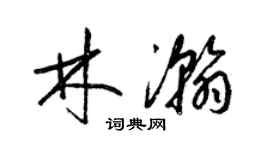 梁錦英林瀚草書個性簽名怎么寫