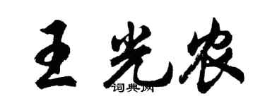 胡問遂王光農行書個性簽名怎么寫