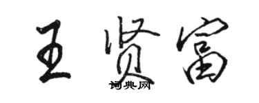 駱恆光王賢富行書個性簽名怎么寫