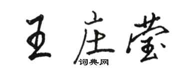 駱恆光王莊瑩行書個性簽名怎么寫