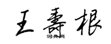 王正良王壽根行書個性簽名怎么寫