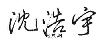 駱恆光沈浩宇行書個性簽名怎么寫