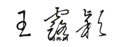 駱恆光王露穎草書個性簽名怎么寫