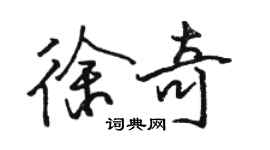 駱恆光徐奇行書個性簽名怎么寫