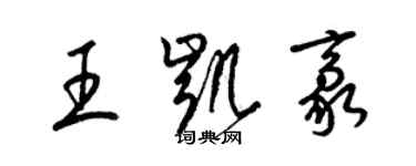 梁錦英王凱豪草書個性簽名怎么寫