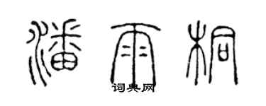 陳聲遠潘雨桐篆書個性簽名怎么寫