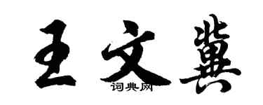 胡問遂王文冀行書個性簽名怎么寫