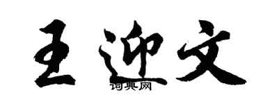 胡問遂王迎文行書個性簽名怎么寫