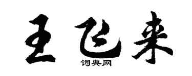 胡問遂王飛來行書個性簽名怎么寫