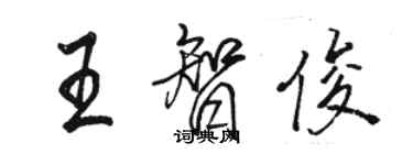 駱恆光王智俊行書個性簽名怎么寫