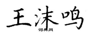 丁謙王沫鳴楷書個性簽名怎么寫