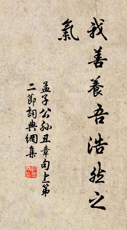 孟子我善養吾浩然之氣。書法作品欣賞