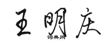 駱恆光王明慶行書個性簽名怎么寫