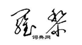 梁錦英羅黎草書個性簽名怎么寫