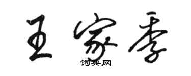 駱恆光王家季行書個性簽名怎么寫