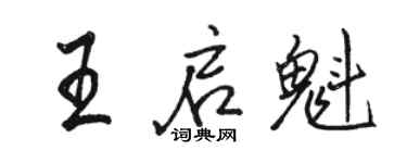 駱恆光王啟魁行書個性簽名怎么寫