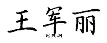 丁謙王軍麗楷書個性簽名怎么寫