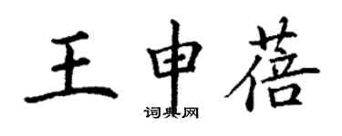 丁謙王申蓓楷書個性簽名怎么寫