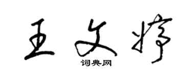 梁錦英王文婷草書個性簽名怎么寫