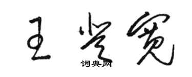 駱恆光王登寬草書個性簽名怎么寫